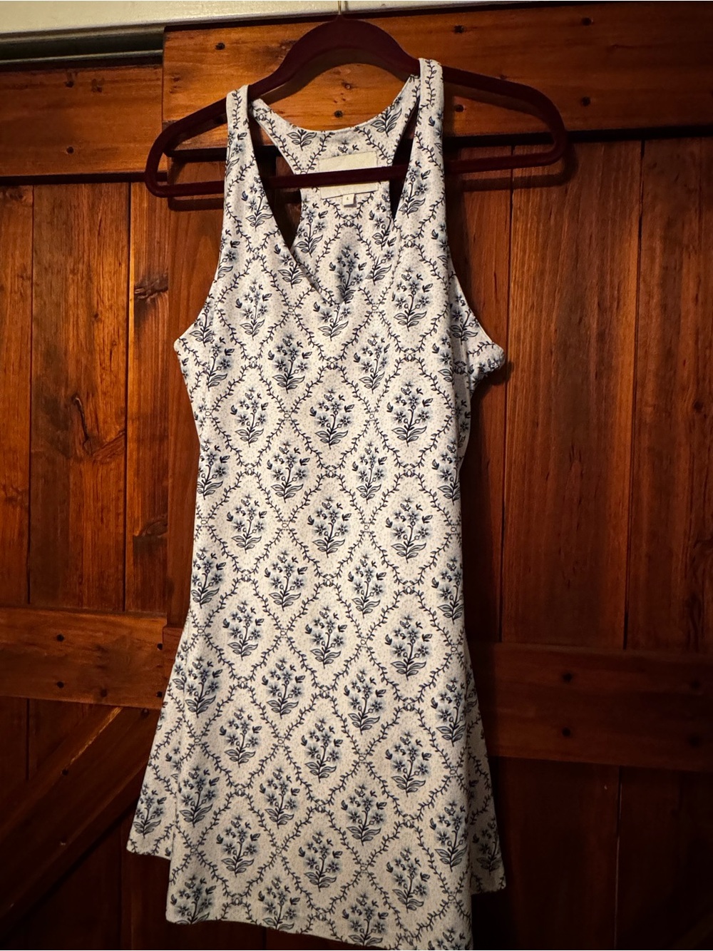 Women’s White and Navy Floral Dress